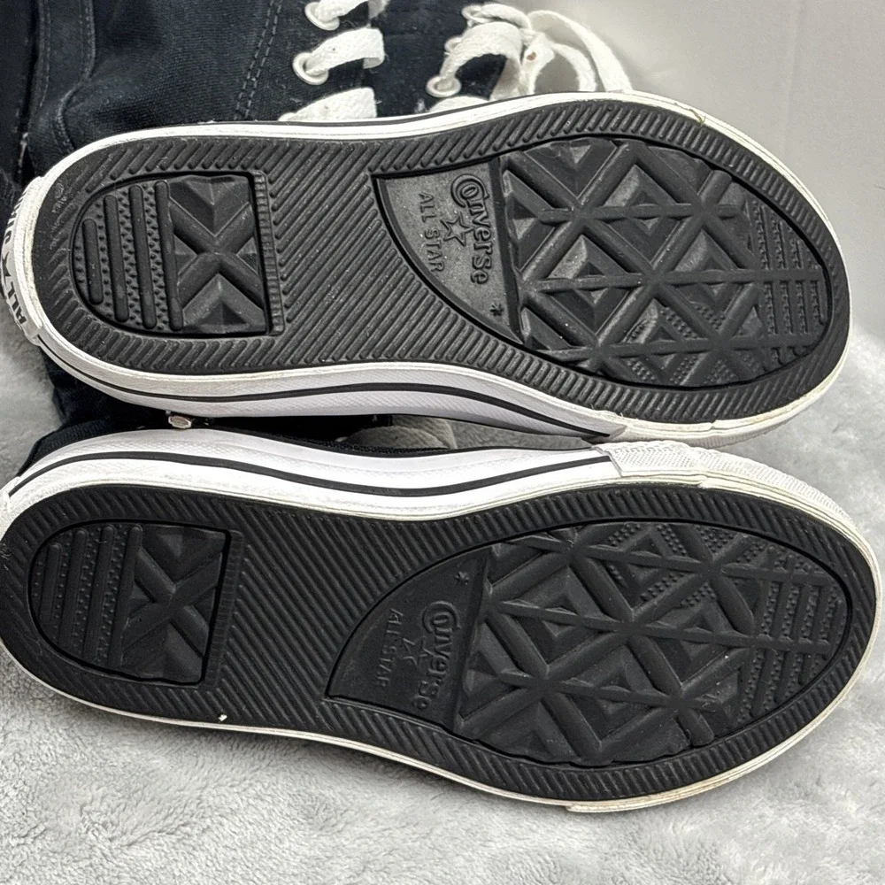 Converse Kids Size 11 Shoes Knee High Chuck Taylor All Star XHi Black Zip Up
